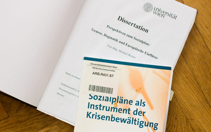 Dissertation "Perspektiven zum Sozialplan" und "Sozialpläne als Instrument der Krisenbewältigung